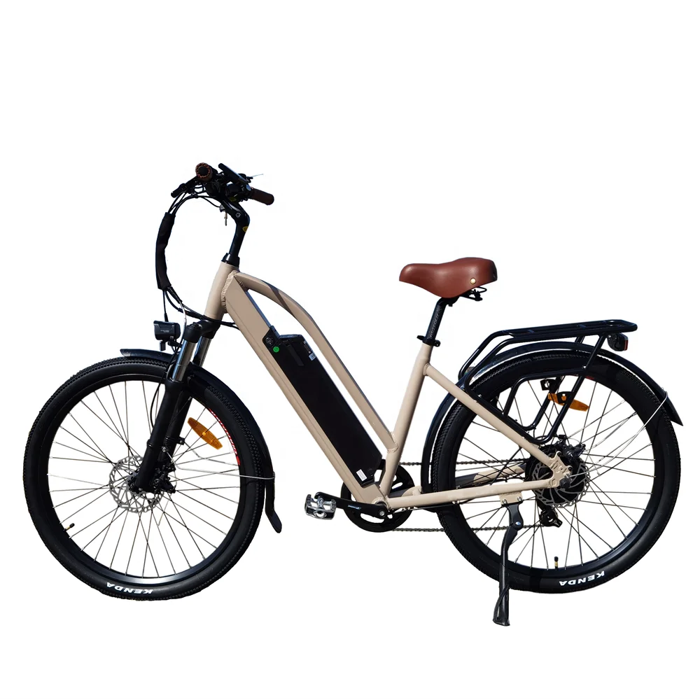 2021 Vintage 48V 14AH Battery Electric City Bike 48V 500W 27.5 Inch Step Through Ebike for Women