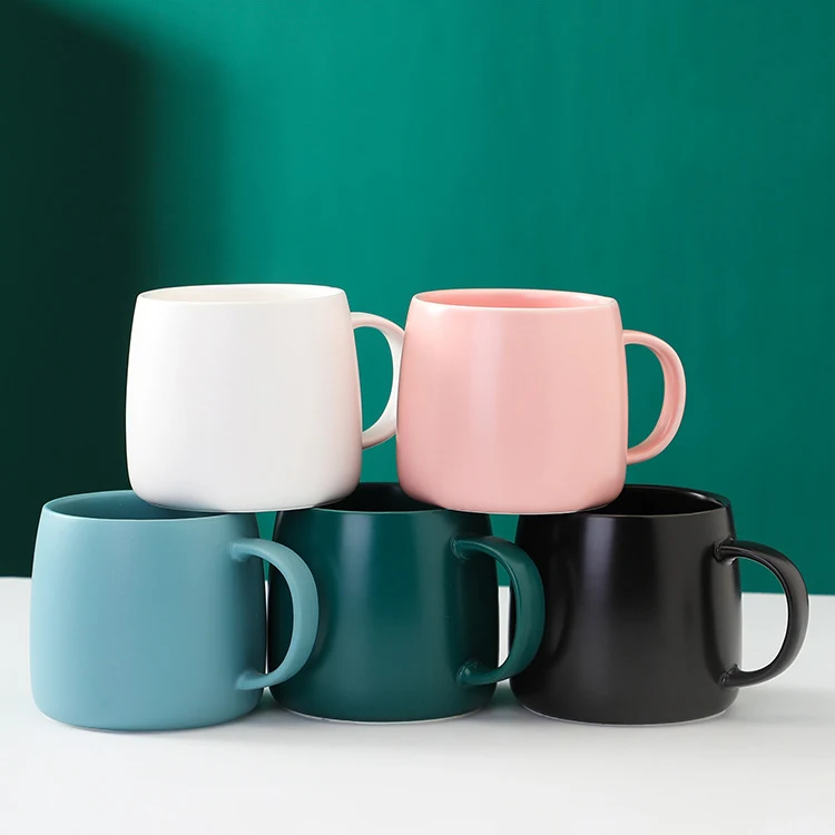 Custom logo Large Matte Ceramic Coffee Mug with handle 15 16oz Porcelain Big Mug for Christmas Gifts Tea Cup for Office and Home