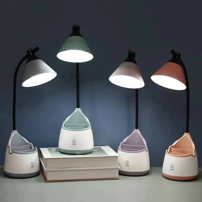 LED shell Lamp  Eye-Caring Table Lamp 3-Level Touch Sensitive Control Table Reading Lamp with Flexible Goose Neck for Bedroom