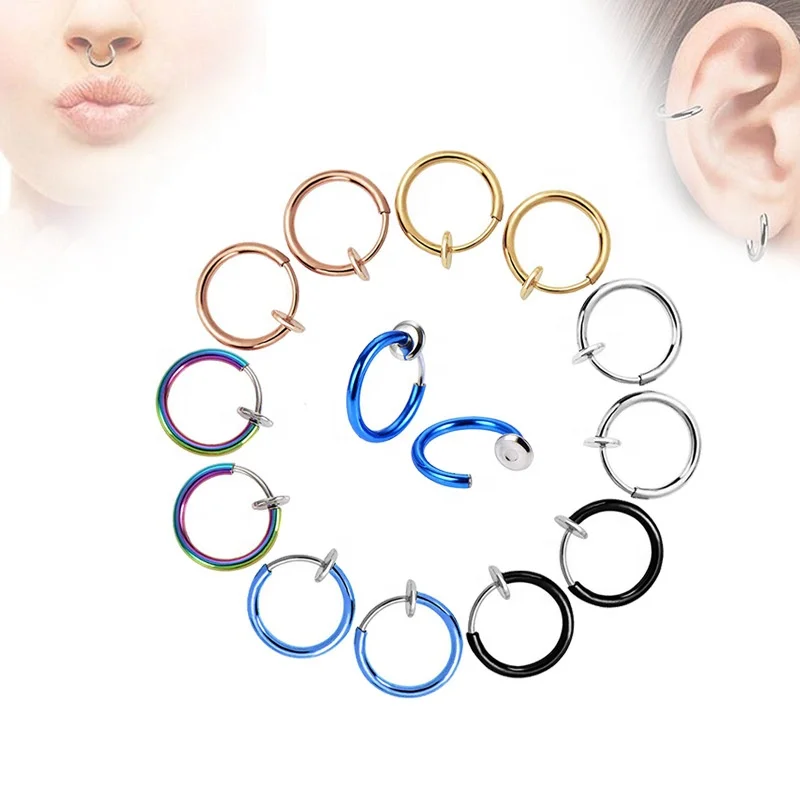 supplier non ear hole spring elastic rod ear ring clicker student imitated clip on earring