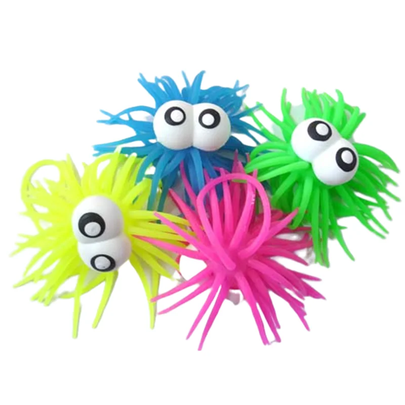 Kids Funny Magic Novelty Puffer eyes Hedgehog Puffer Ball Toys for Children Stress Relief Ball Funny Hedgehog Puffer Ball