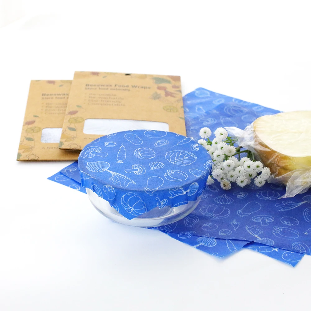 Direct Factory Customizable High Quality Eco-friendly Washable Reusable food wrap bee wax wrap beeswax food wrapper