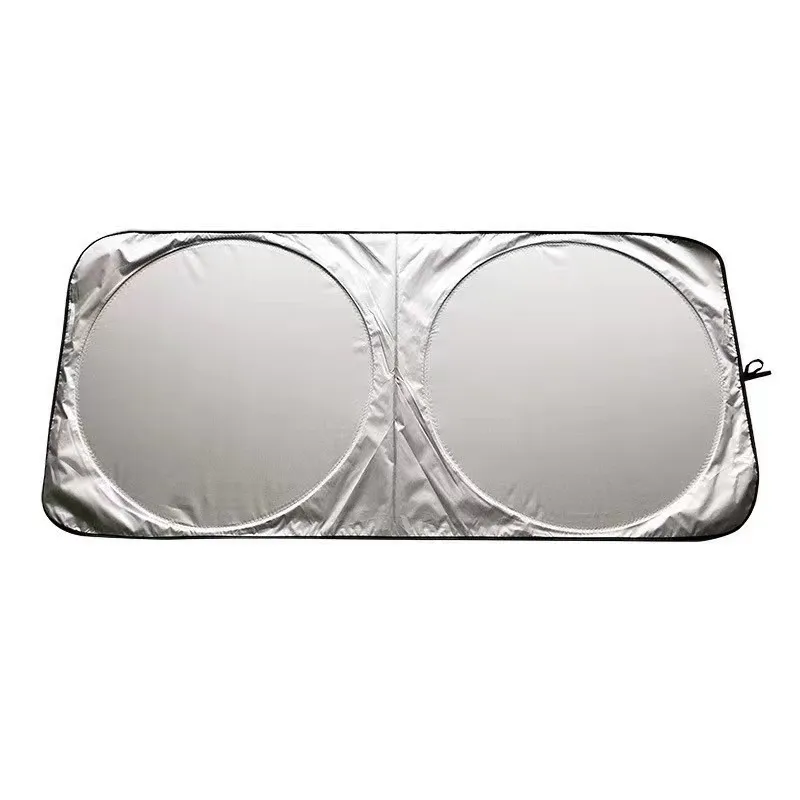 2024 Foldable Front Sun Shield Sun Shade Reflective Polyester Block Cover Heat and Sun Car Windshield Sunshade