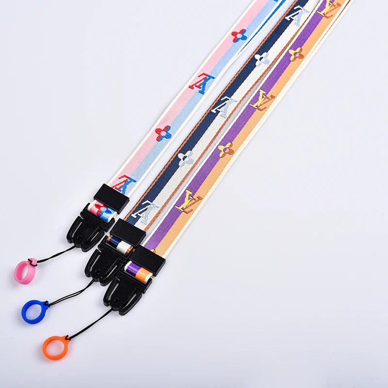Factory New Design long neck strap mobile phone lanyard key ring lanyard with print custom logo lanyards machine ribbon