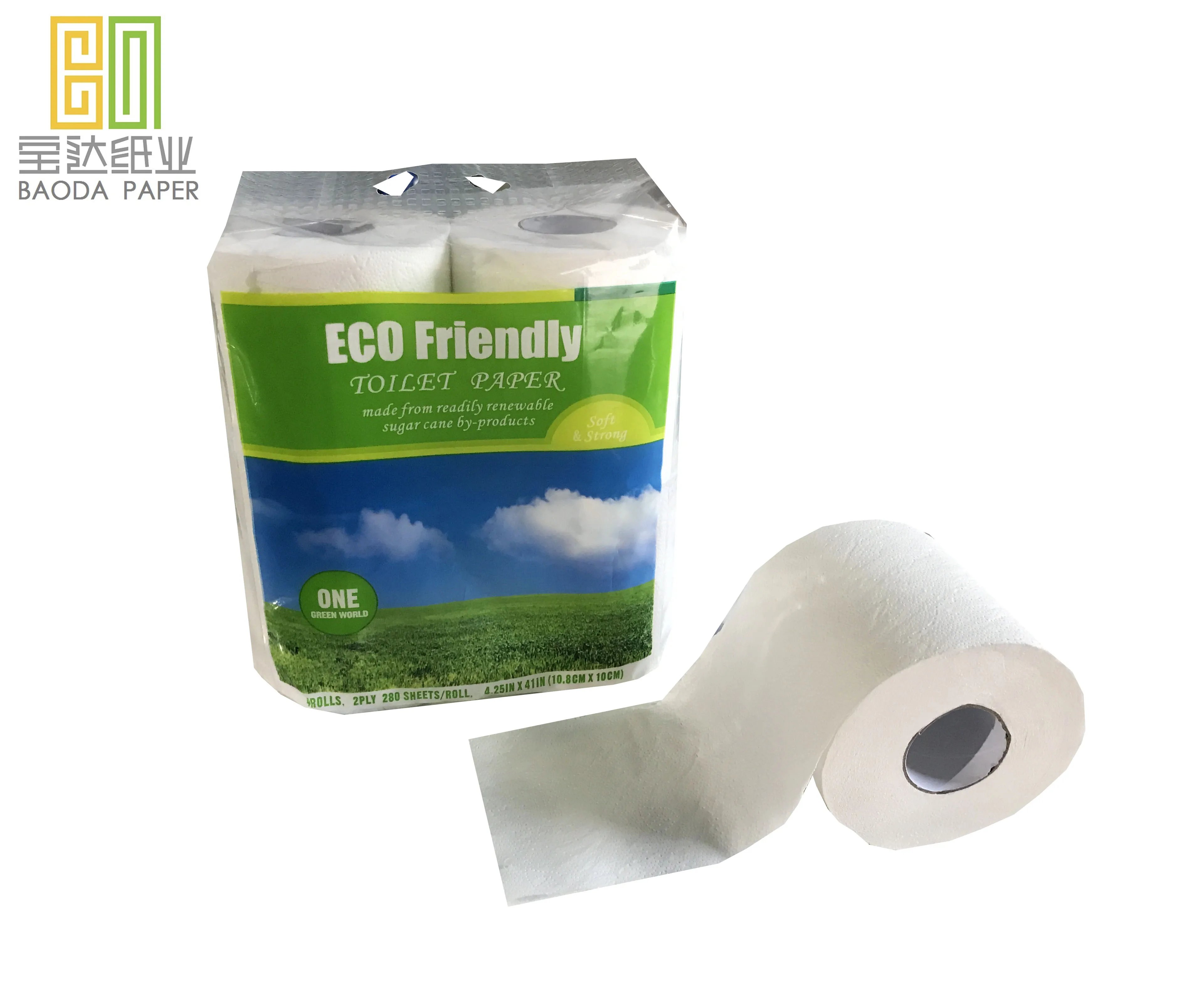  Top Quality Customized logo 3ply 4 rolls 250 sheets tissue paper toilet roll in