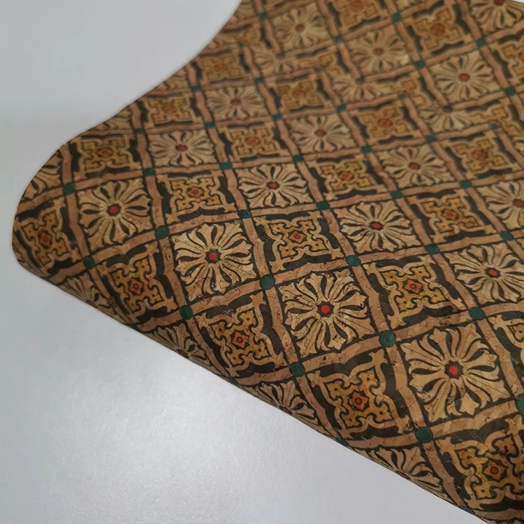 0.4mm ECO-friendly New colorful Printed Natural cork leather for wallet