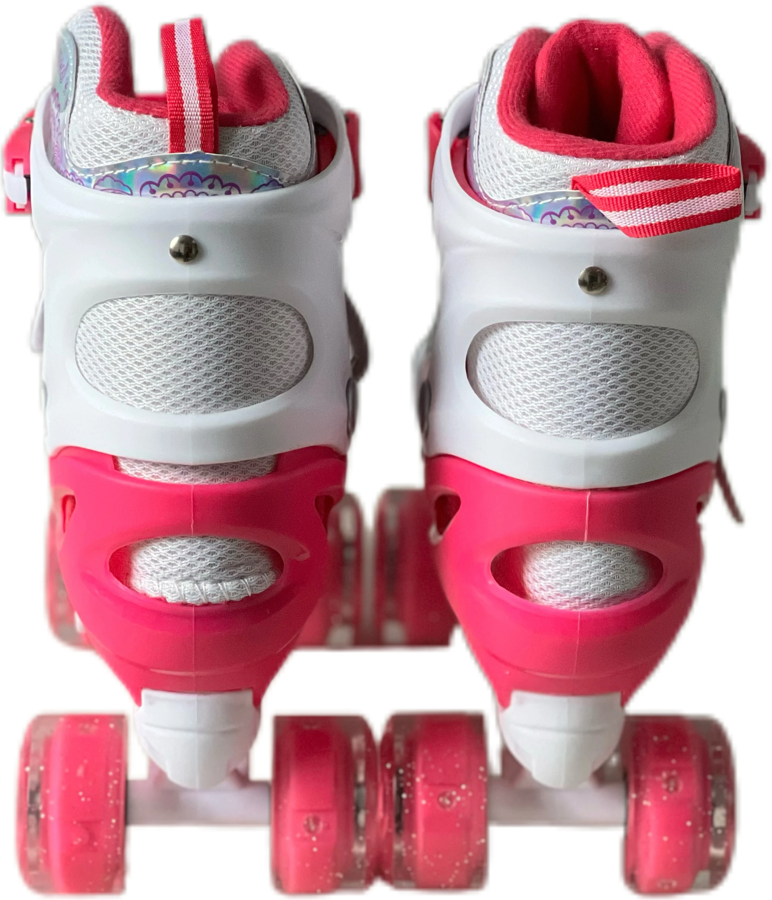 2024 hit Pink Girls Roller Skates Rainbow bright-faced breathable roller skates double-row four-wheeled roller skates
