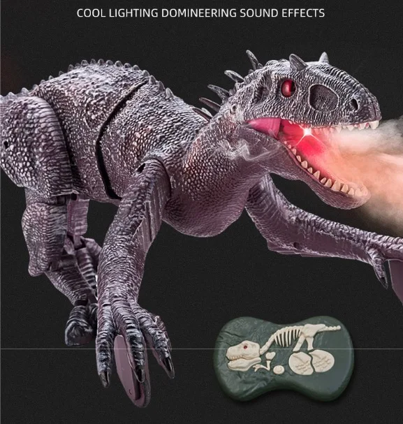 Walking Robot Dinosaur w/ Roaring Sounds 2.4Ghz Simulation Electronic Remote Control Dinosaur Toys for Kids Christmas Gift