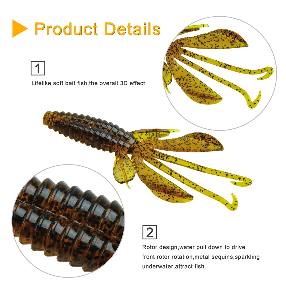 6Pcs 10cm 11.7g Shrimp Soft Baits Fishing Lures Wobblers Crankbaits For Carp Fishing Lobster Worm Bait Fishing Tackle