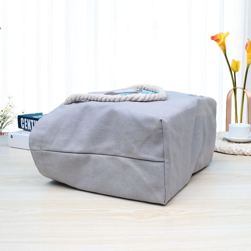 2021 reusable custom LOGO tote shopping bags cotton canvas bag custom shopping sandy beach bag