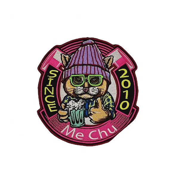 Custom Logo Full Embroidered Patch Iron on Backing Laser-Cut Border Full Embroidery Patches for Bag