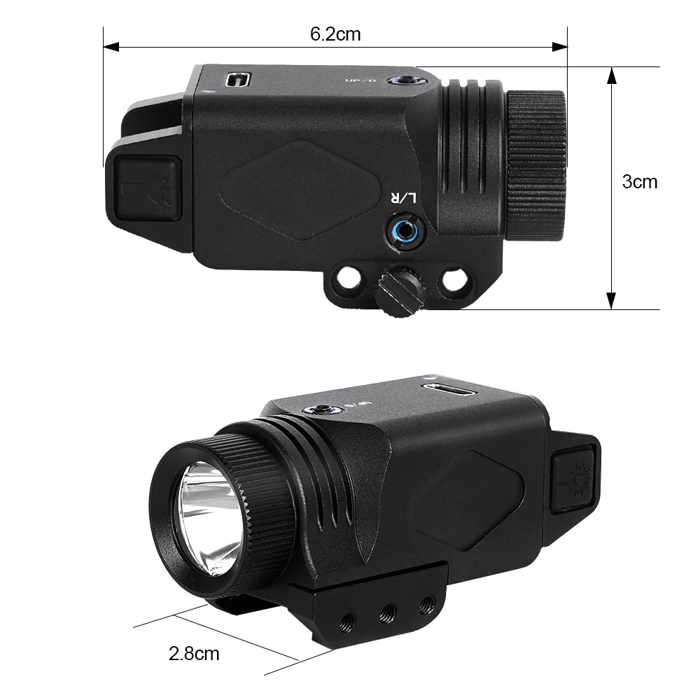 AETRONIX LED Flashlight and Laser Sight Combo Strobe Flashlight Steady Visible Light for Hunting