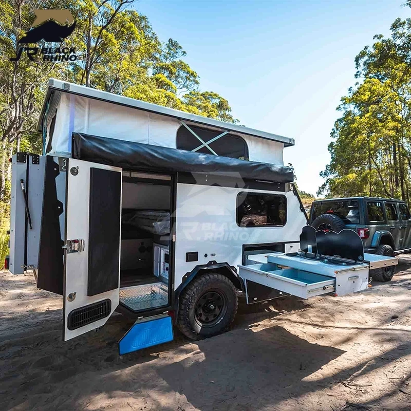 Trailer Offroad Pvc Caravan Transportable Fast Food Office Outdoor Off Road Camping Rv Caravan