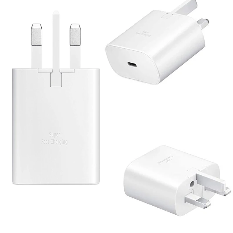 For Samsung Galaxy 25W USC C Super Fast Charging Travel PD Charger Type C Power Adapter UK Plug