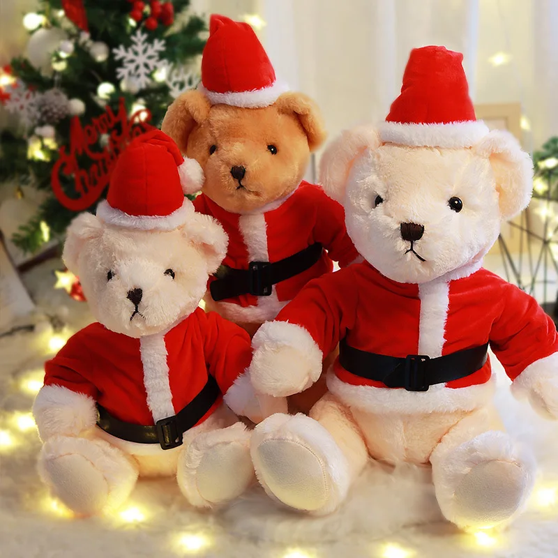 Cute christmas bear with clothes and hat for kids
