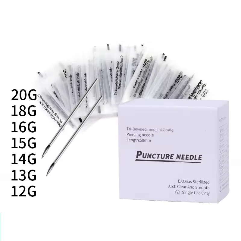 Disposable Sterile Body Piercing Needles Medical Tattoo Piercing Needles For Navel Nipple Ear Nose Lip