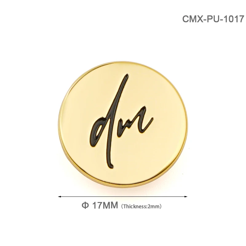 Bag Accessories Metal Logo Design Custom Brand Name Logo Metal Label Tag Small Metal Logo for Handbag Round