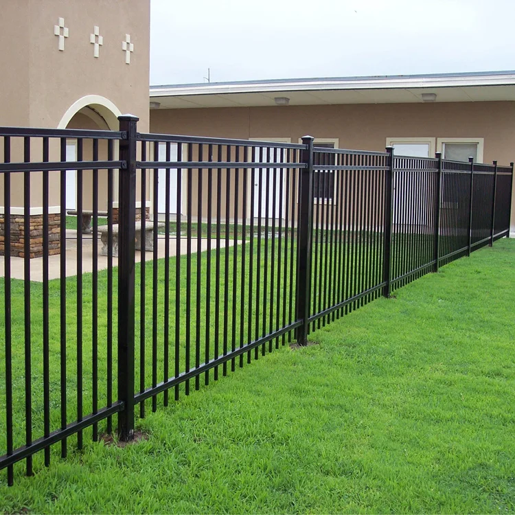 7ft modern black steel wall bar gates plate fence post design