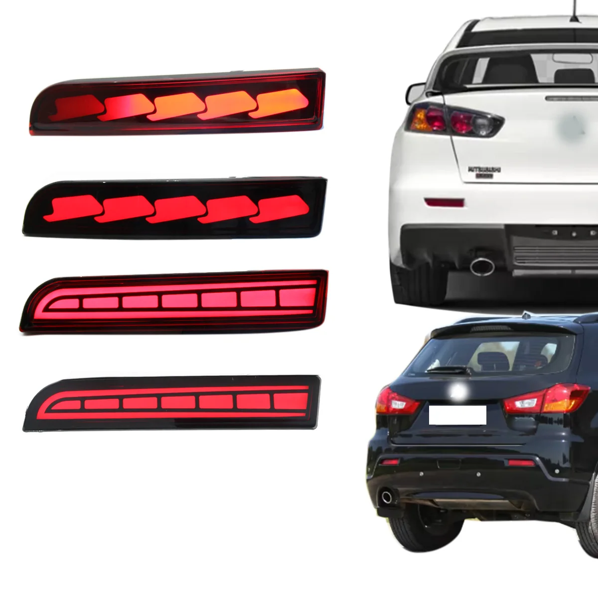 WINAUTO LED Rear Bumper Light Car Lights For Mitsubishi Lancer Evolotion ASX Or Outlander 2008-2017 turn signal brake light