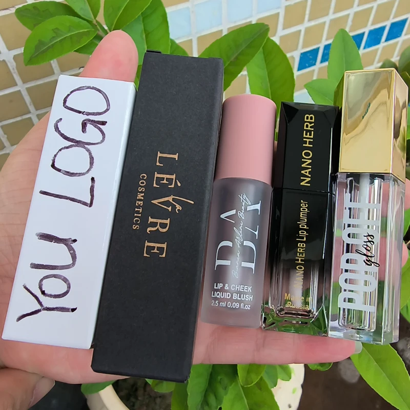 CY1 In stock 50pcs printing Custom LOGO liquid lipstick container 3ml 5ml 7ml empty lip gloss tube with brush