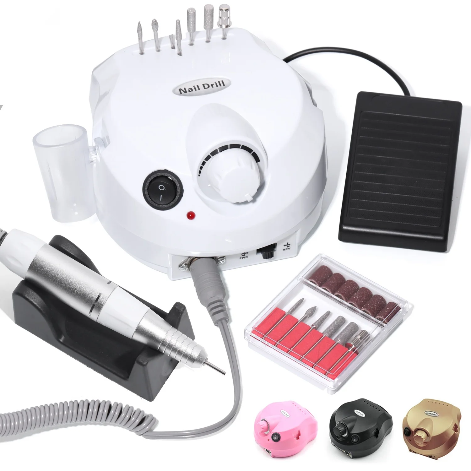 35000RPM Rechargeable Nail Drill Machine for Polished Exfoliation with LCD Display Low Noise Nail Drill Sander for Gel Nails