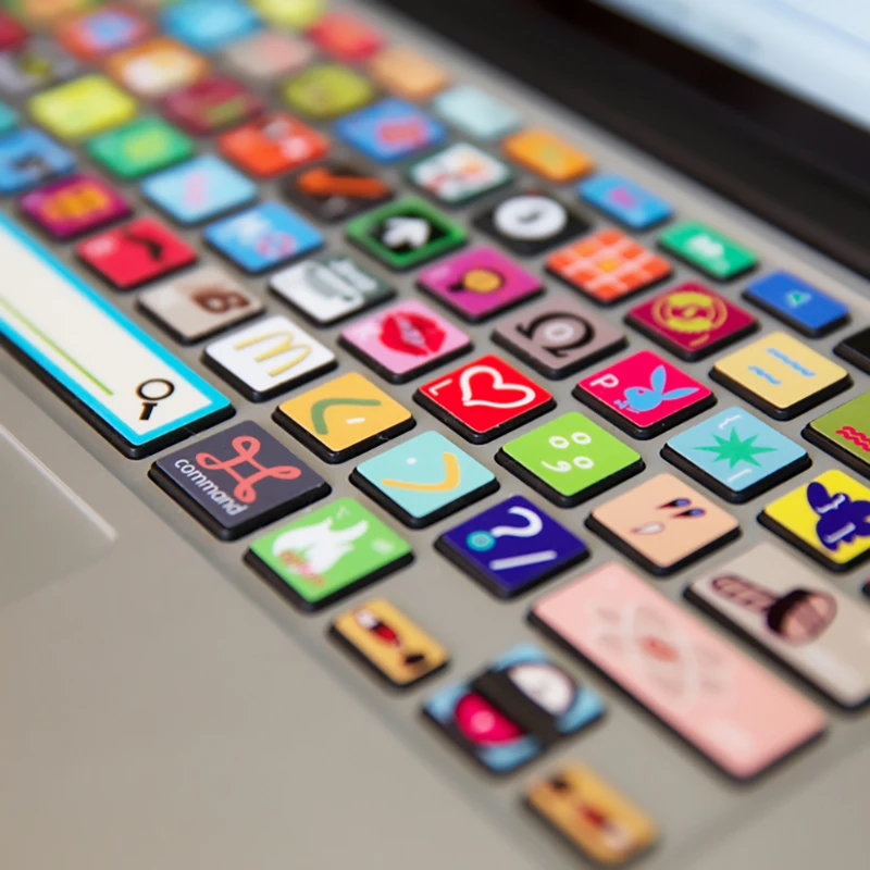 Пользовательская Защитная крышка для клавиатуры Azerty ноутбук цветная наклейка Милая мультяшная английская Арабская