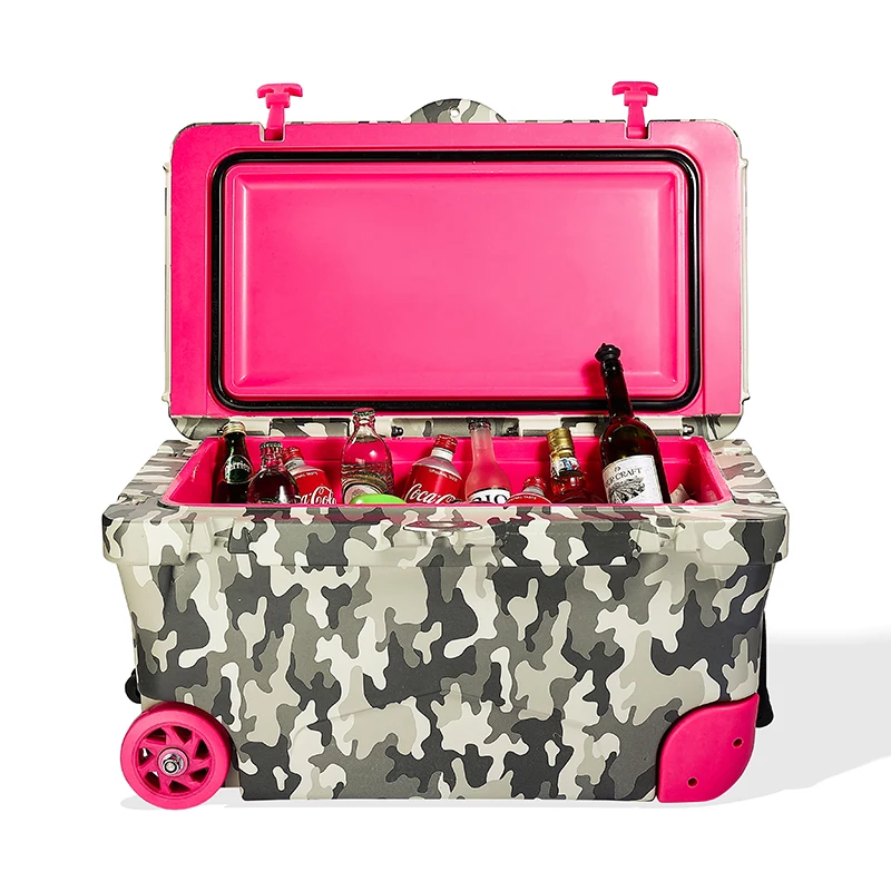 Wholesale Rotomold Insulation Ice Beverage Beer Wine Bottle Camping Coolers Cooler Box Bag Hard Coolers box with wheels and tap