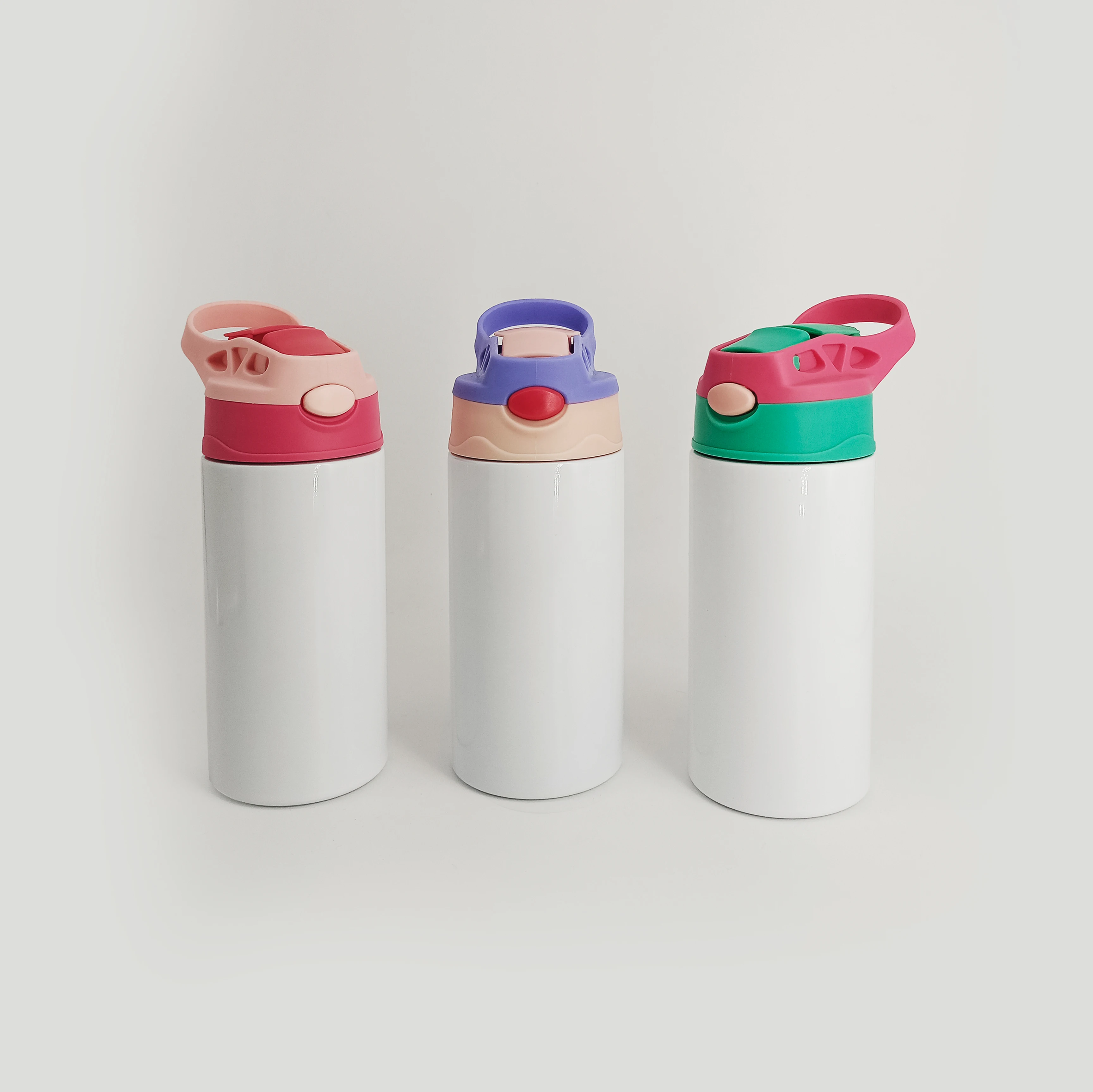 US warehouse 12oz 350ml Sublimation kids Cup Stainless Steel Flip Top straight Water Bottle Kids sublimation tumbler