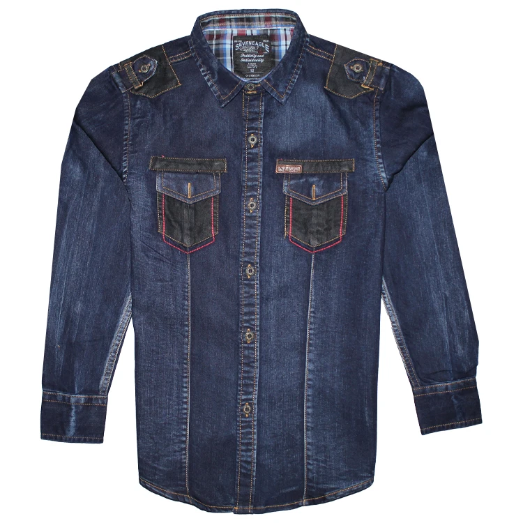 
Model Number 3B27881 Single Breasted Outdoor Cowboy Style Grid Leisure Pocket Shirt 