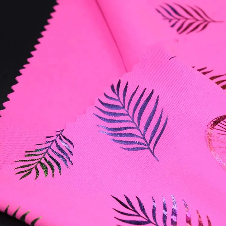 new style polyamide elastane wholesale printing pattern foil printing iridescent sequin fabric