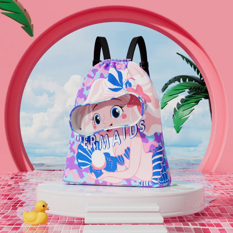 Wholesale waterproof Swimming sports backpack beach gym bag pocket Drawstring backpack