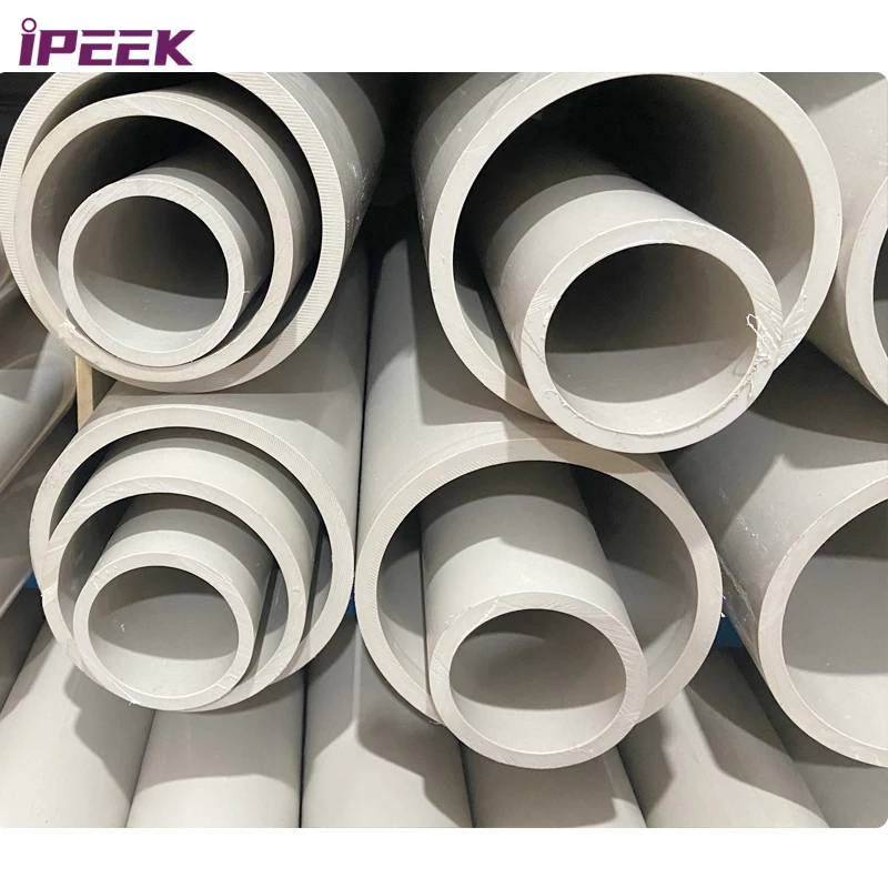 IPEEK Custom High Temperature Resistance Extruder Plastic Straight Pipe OD 96mm X ID 80mm X1000mm PEEK Tube for Medical Device