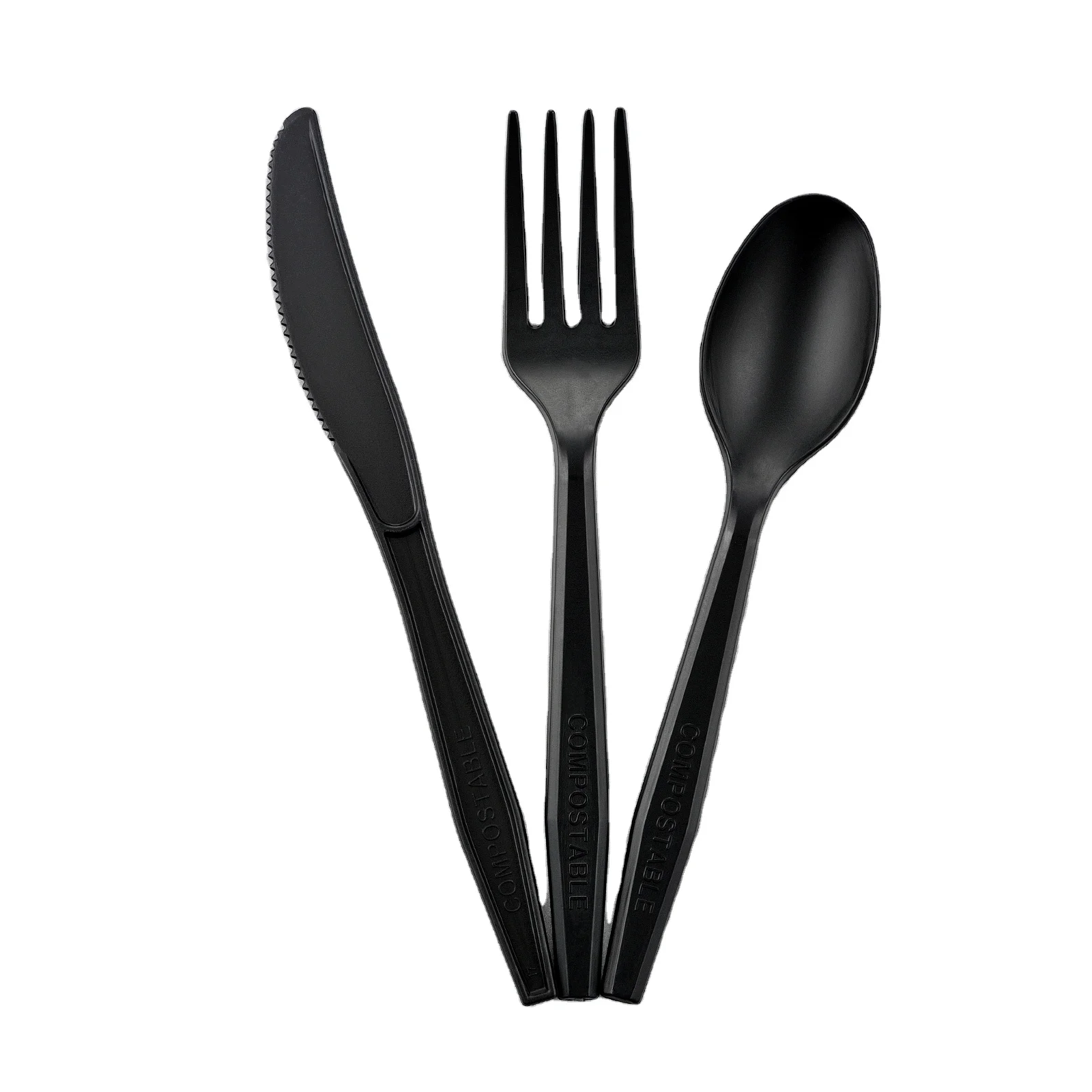 Wholesale Individual Bag Compostable Plastic Flatware Forks and Spoon Disposable Pla Utensils