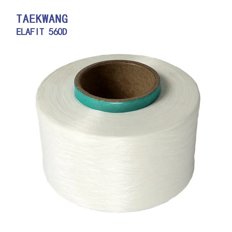 High quality Korea taekwang factory lycra elastic thread elafit 560D AA grade clear white bare spandex yarn