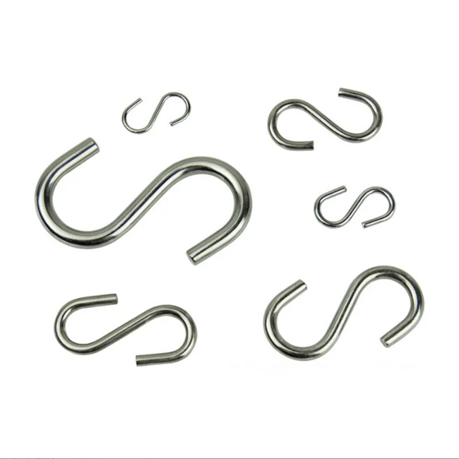 Manufacturer small twisted 90 degree flat  galvanized metal steel aluminum hanger s shape stainless steel wire forming s hook
