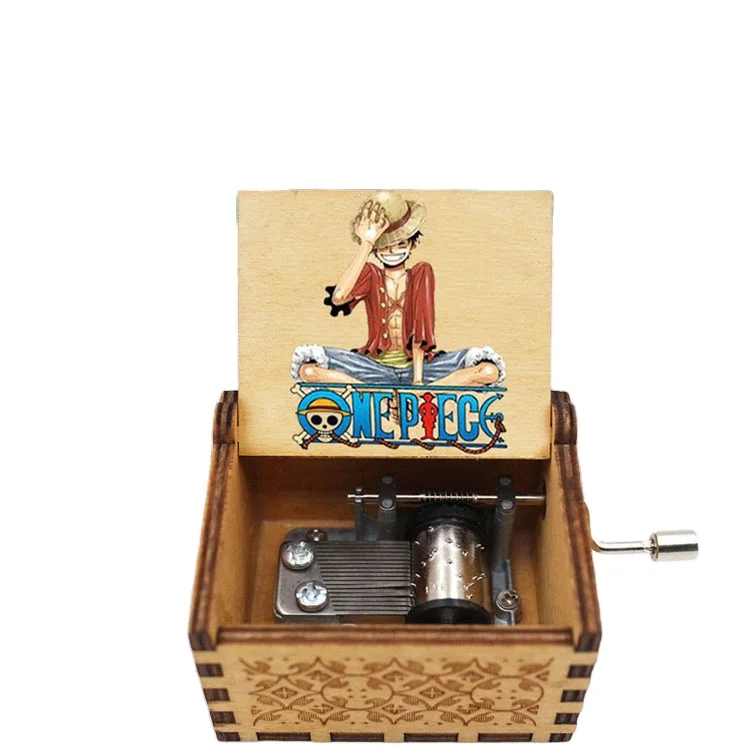 Wholesale 18 note custom tune  Hand Crank Music Box Colorful One Piece wooden music box