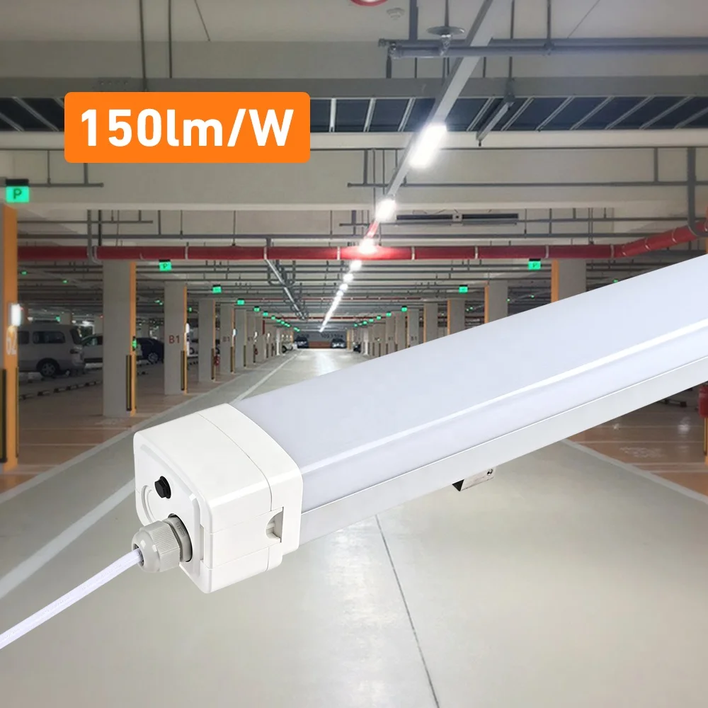 0.6m 1.2m 1.5m Parking Lot Light High Lumen LED Tri-Proof Light 50w 60w Aluminum Triproof Ceiling Light with Sensor