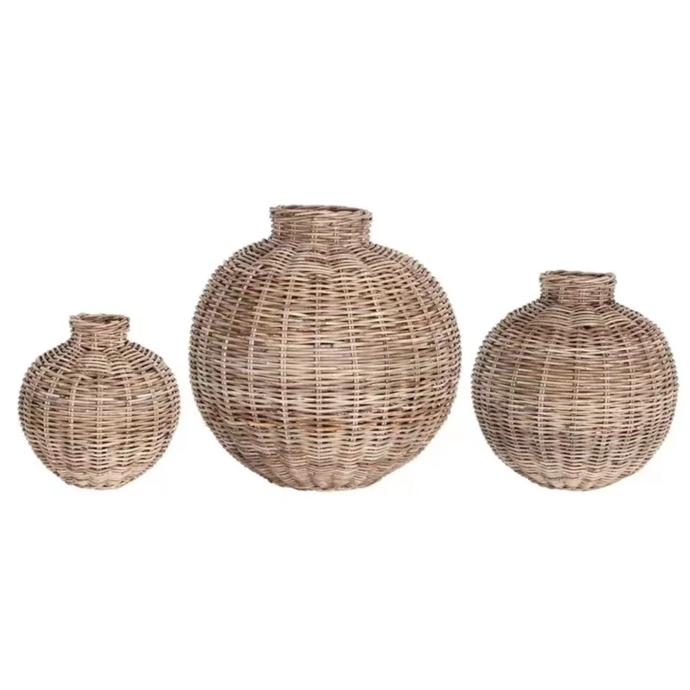 2023 latest style  handmade bamboo rattan decorative  home decor  floor vase large home decor vase