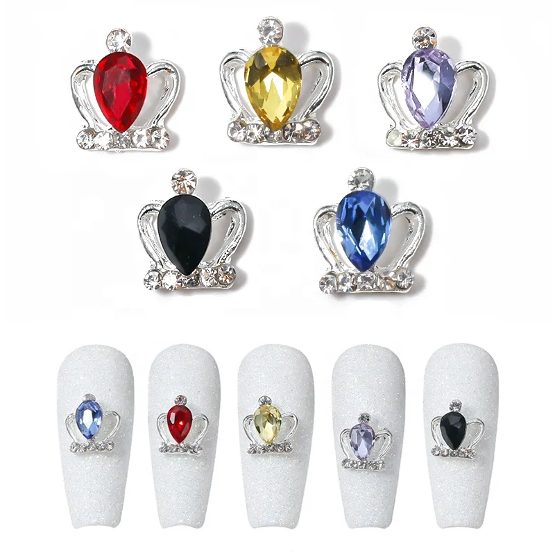 Shiny Crown Zircon 3D Nail Art Decorations Color Diamond Alloy Crystal DIY Design Nail Jewelry Accessories