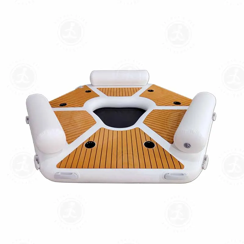 Portable DWF+EVA Inflatable Floating Sea Docks Swim Platform Hexagonal Water Air Dock with Mesh Center