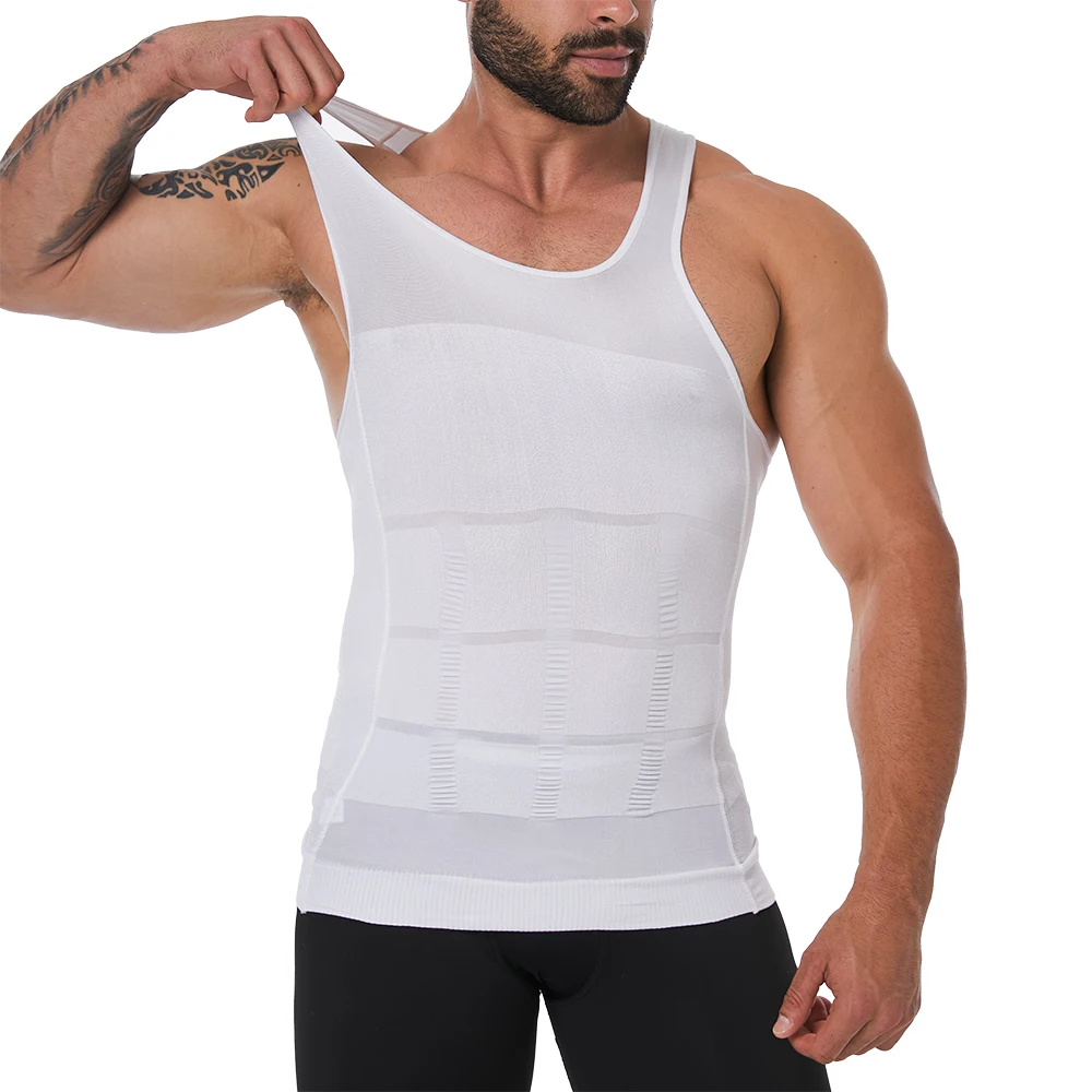 LKBX01 мужская майка для похудения Утягивающая тела компрессионная рубашка