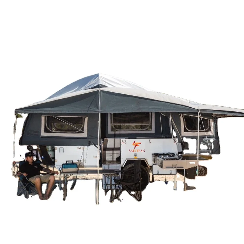 luxury off-road caravan manufacture rv camper airstream mini camper trailer with fully equipend