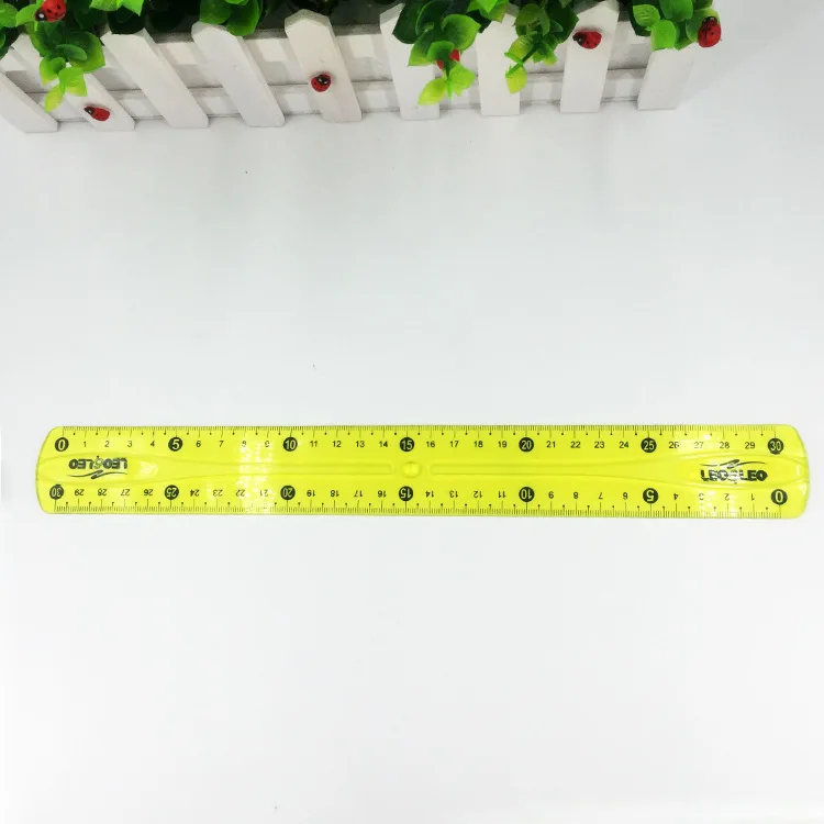 30cm color transparent flexible ruler for student office stationery