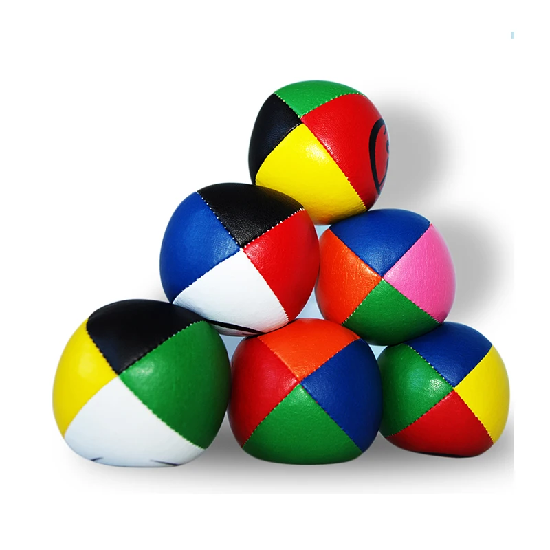 CHL Hot Selling Promotional 2 panels 4 panels 6 panels Customized Logo Printing Color Leather Juggling Balls Toy Set