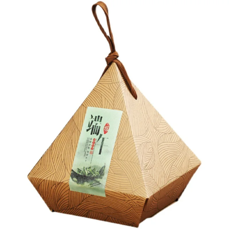 New Chinese Dragon Boat Festival zongzi gift box folding portable zongzi packaging carton