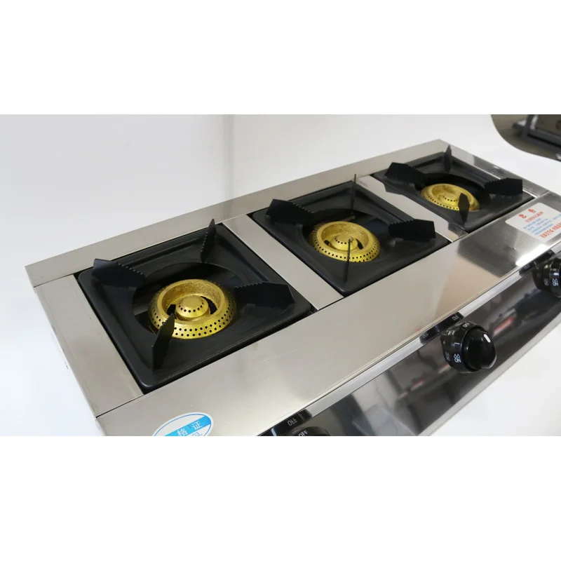 Заводская цена, газовый вок с 3 горелками для использования в ресторане, настольная газовая плита, газовая плита
