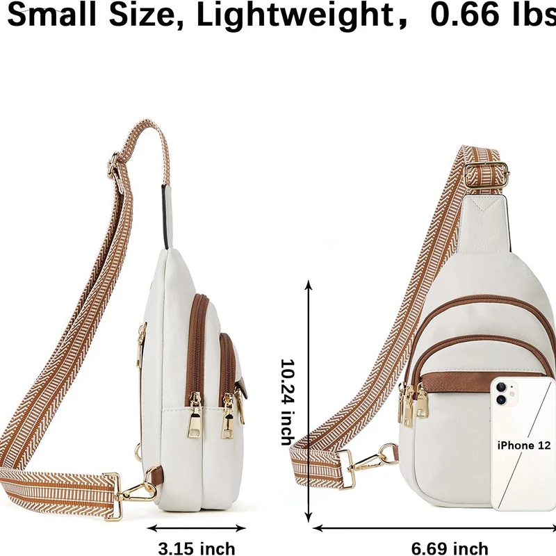 Personalized Logo PU Leather Sling Bags for Women Men Traveling Multipurpose Smell proof Shoulder Chest Bag