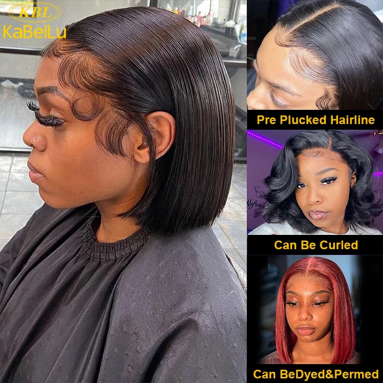 Raw deep wave bob wig brazilian human hair lace front wigs ,unprocessed short bob wig vendors,100% virgin human hair wig