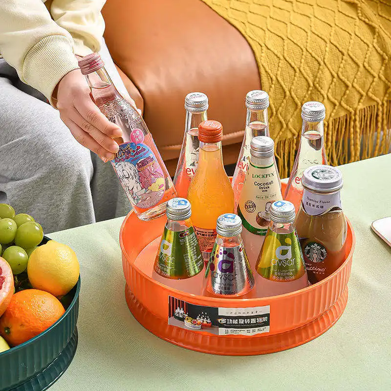 Rak Bumbu Dapur Multi-Fungsi Keukenrek Staand Cabinet Small Kitchen Essentials Bottle Spice Organizer Shelf Storage Rack Round