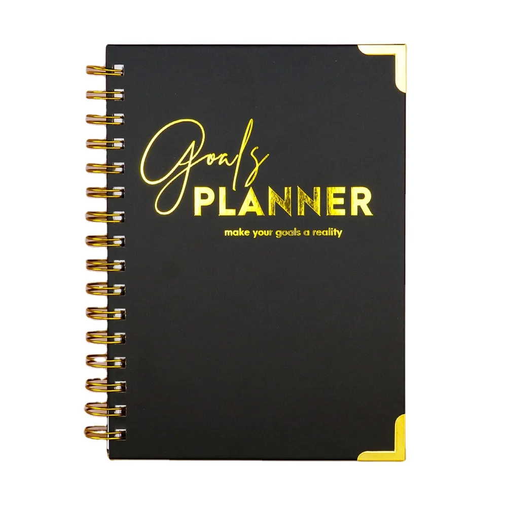 Ready to ship luxurious fancy golden foil good quality official and school japanese day planner costom hardcover notebook